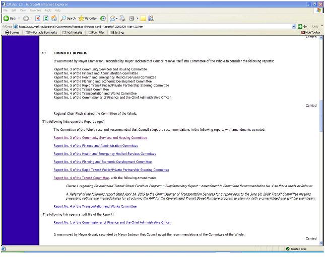 Screenshot of the Minutes