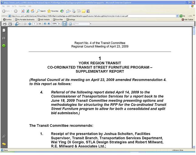 Screenshot of the Staff Report